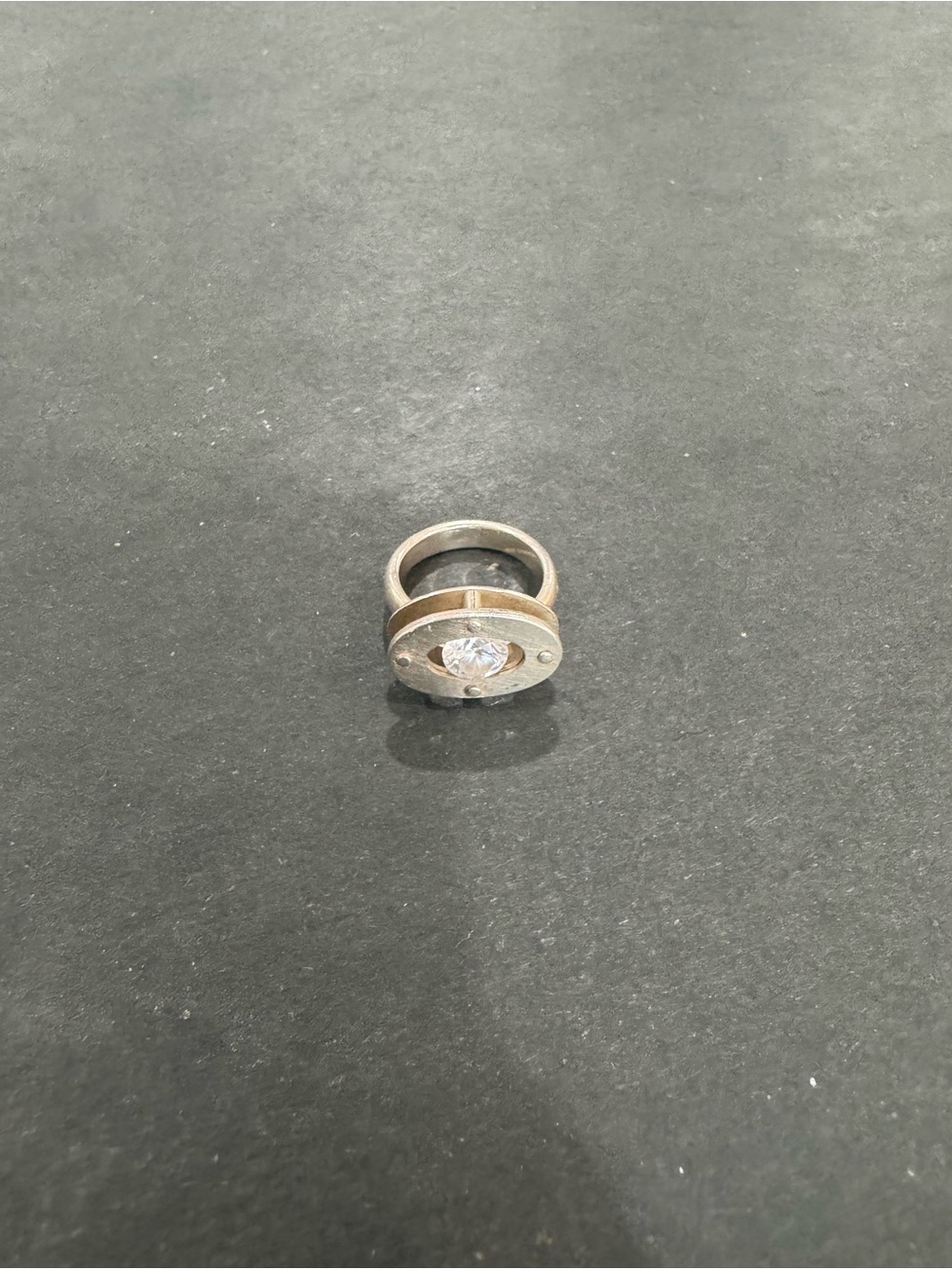 Classic Two-Tone Round Solitaire Ring - SS